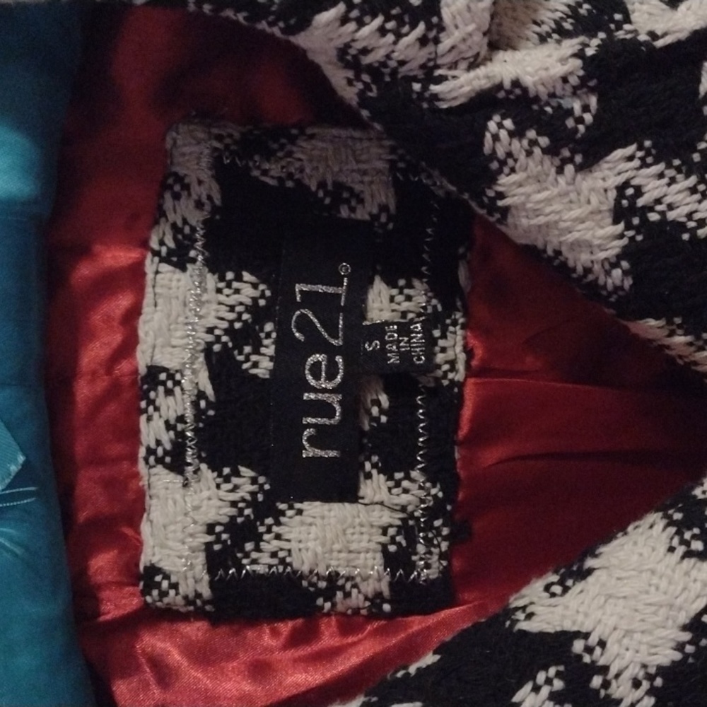 Peacoat Rue 21 houndstooth women's size S - Picture 5 of 9